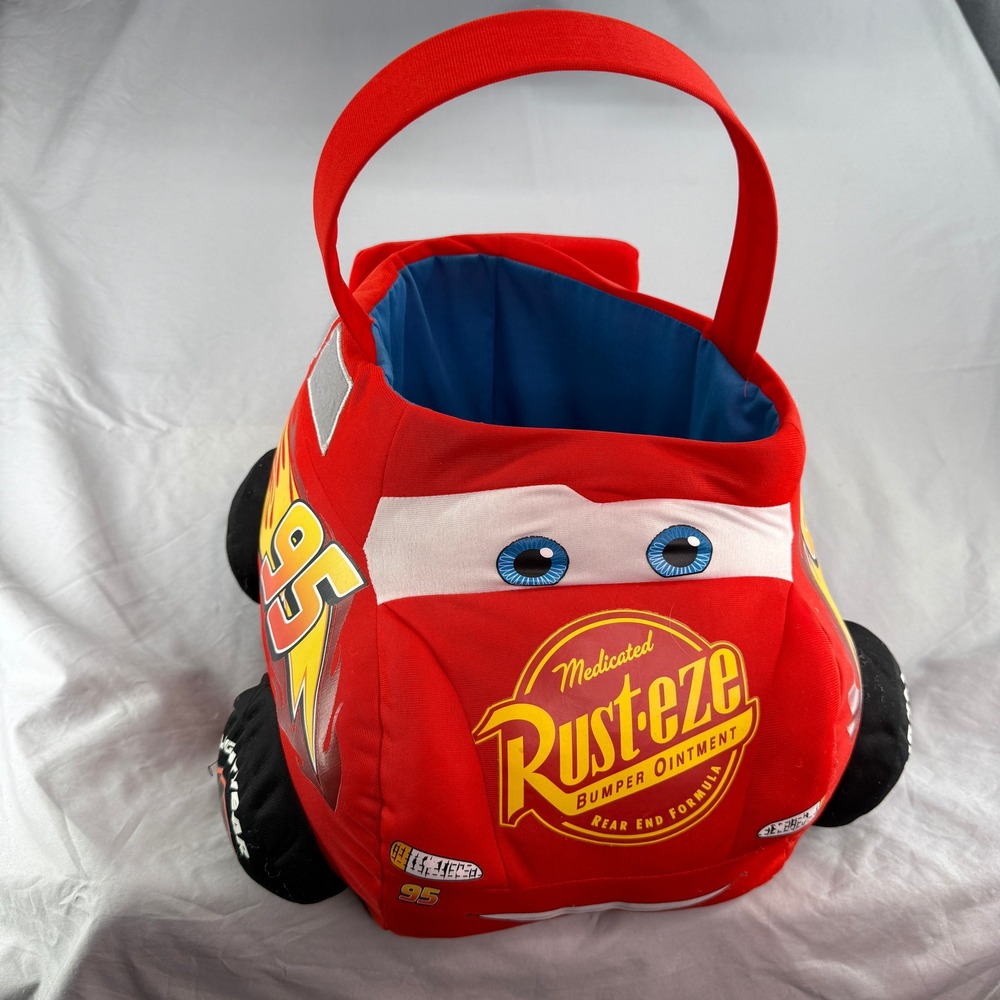 Disney Pixar‎ Cars Lightning McQueen Red Plush Treat Bucket Halloween Easter 95